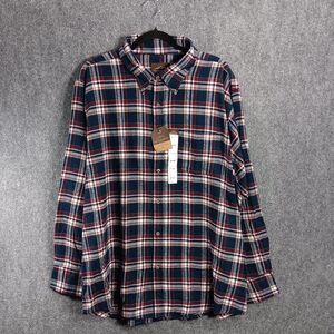 Mountain Ridge Explore Life Shirt Mens 3XLT Multicolor Plaid Pleated Button Down